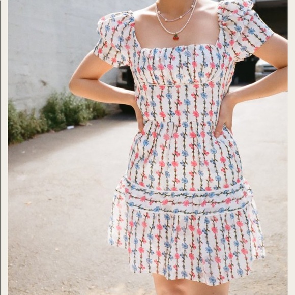 SOLD FOXIEDOX NWT Floral Printed Cottagecore Empire Waist Finola Dress - Picture 8 of 11